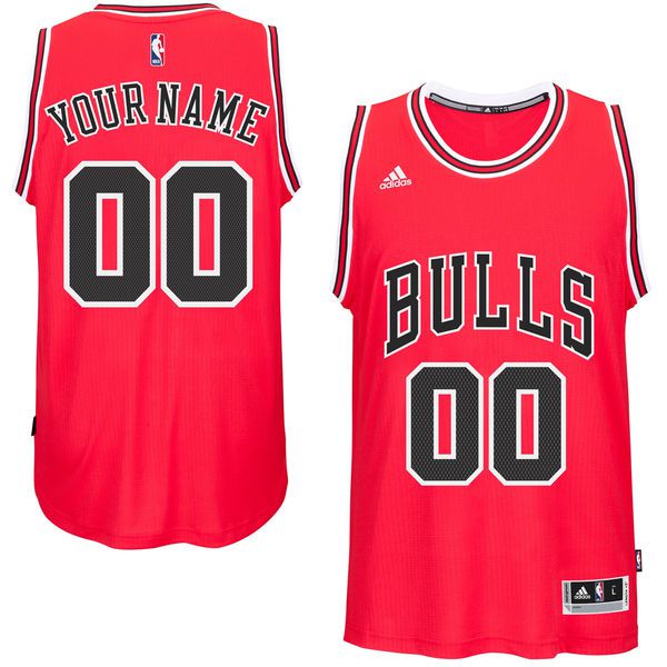 Men Chicago Bulls Adidas Red Custom Swingman Road NBA Jersey